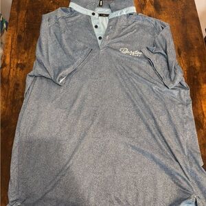 UNRL teal and black barstool polo